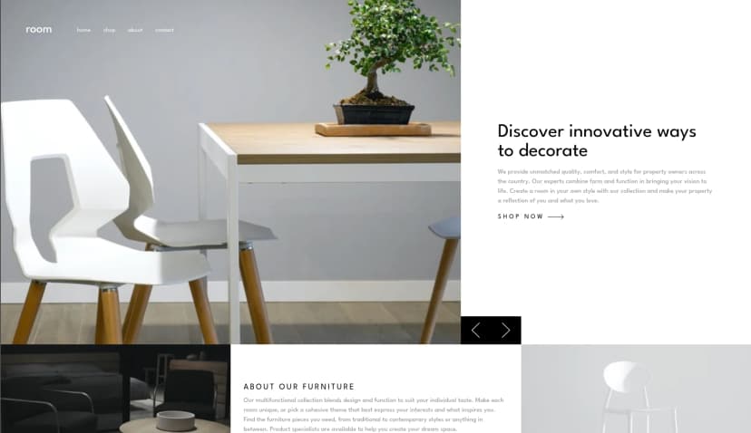 Landing page Room Decoration